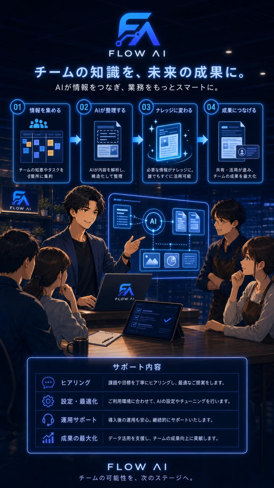 FLOW AI導入サポートの流れ